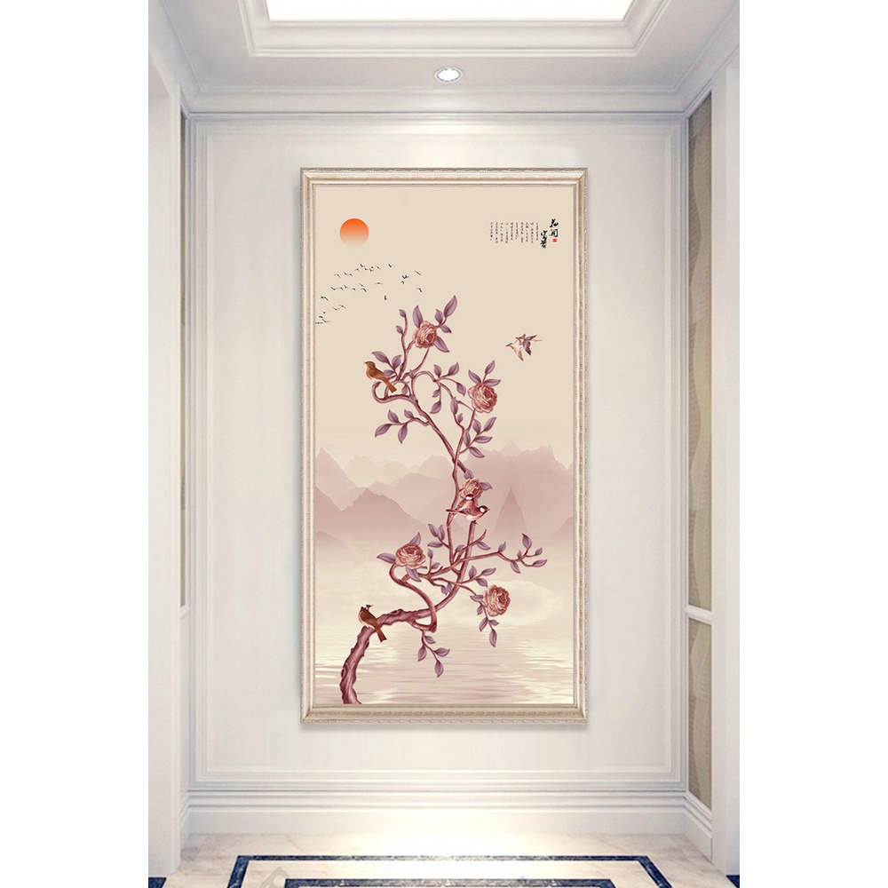 In hình ép gỗ Laminate TRANH HÀNH LANG TRUNG QUỐC - Mẫu 57 (50x75, 60x90, 70x110). In ảnh theo yêu cầu