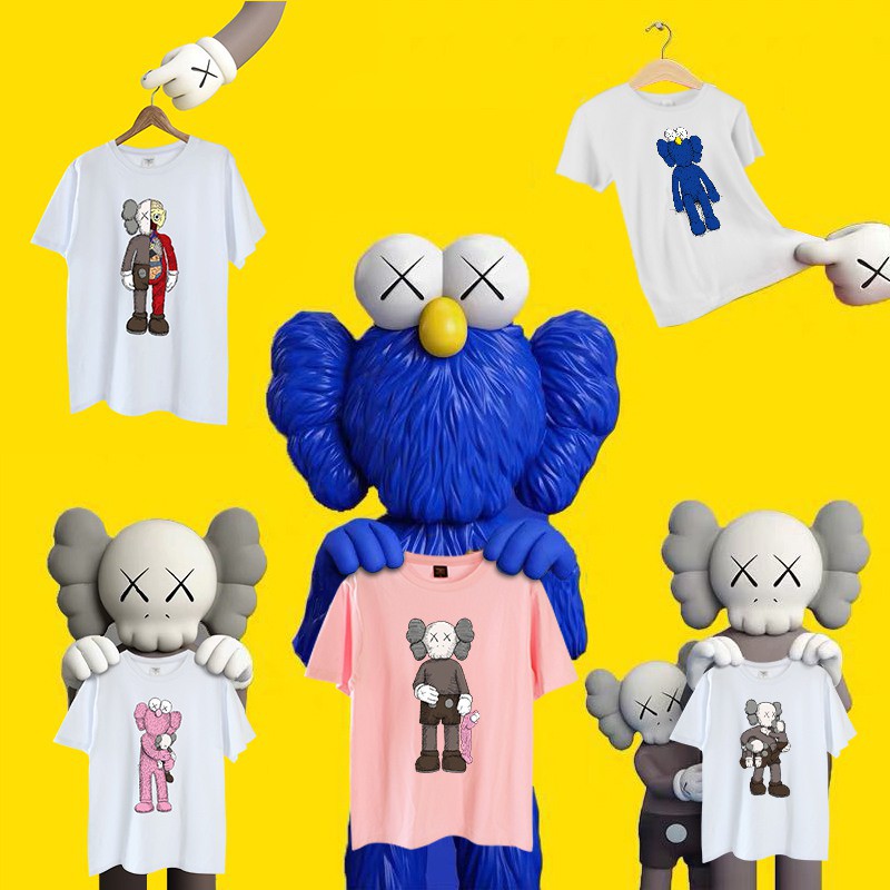 Áo thun tay ngắn in chữ Sesame Street &amp; kaws