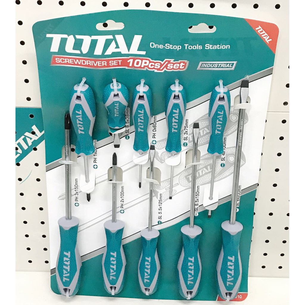 Bộ 10 tua vít đa năng TOTAL THT250610 tay cầm tua vít mới Bộ tuốc nơ vít  chất liệu CR-V, không mài mòn, gỉ sét | Shopee Việt Nam