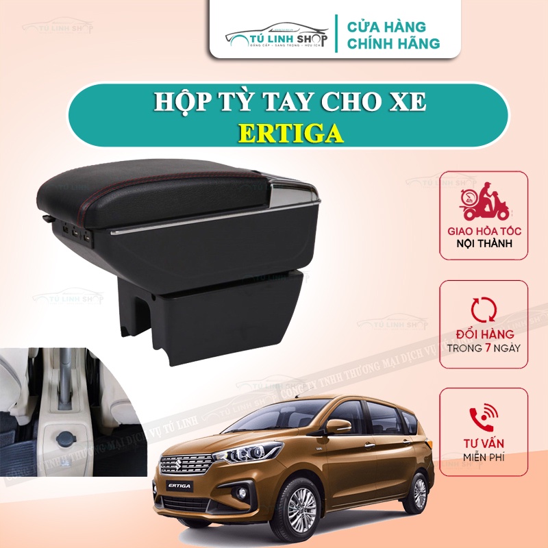 Hộp tỳ tay xe ERTIGA cao cấp tích hợp 7 cổng sạc USB - Bảo hành 12 tháng