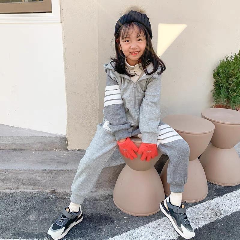 Bộ quần áo thu đông cho bé trai bé gái bộ áo khoác thể thao cho bé 8-18kg Tunkid chất nỉ ấm áp