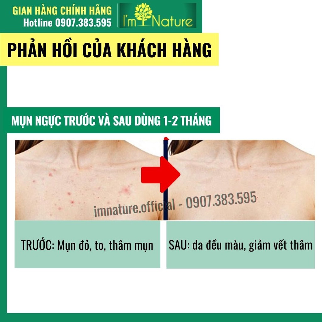 Muối Tắm Giảm Mụn Lưng - Ngừa Rôm Sảy - Thâm Nang Lông Với Tinh Chất Muối Biển Tràm Trà 220gr  I’m Nature