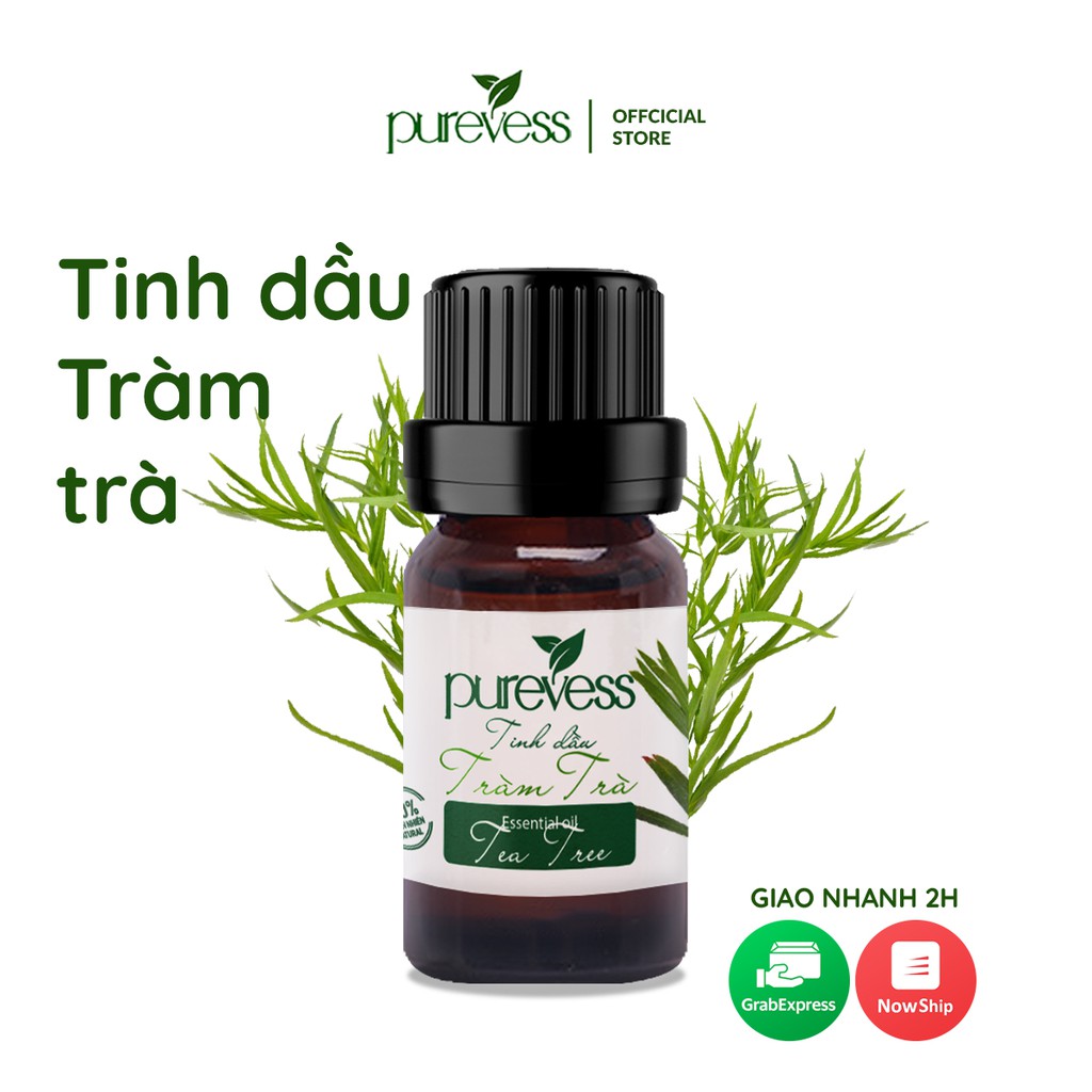 Tinh dầu Tràm Trà  giúp kháng khuẩn tự nhiên giúp giảm mụn và ngăn ngừa mụn  PUREVESS 10ml