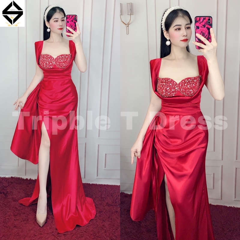 Đầm maxi body dạ hội dự tiệc siêu xinh kết cườm TRIPBLE T DRESS - size S/M/L - MS218Y