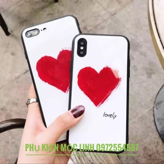 Ốp lưng kính cao cấp lovely iphone 6 6s 6plus 6splus 7 7plus 8 8plus x