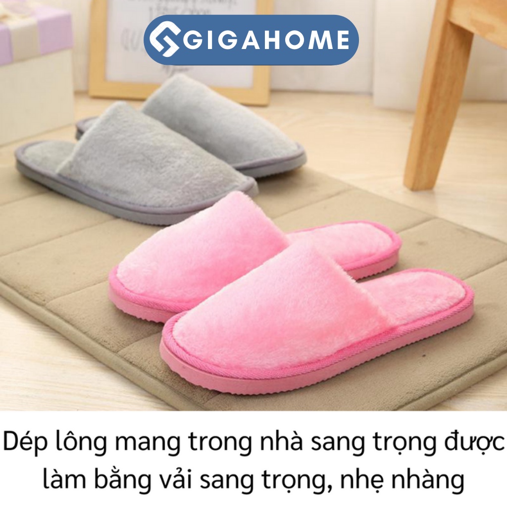 Dép Lông Nam Nữ Cao Đi Trong Nhà, Văn Phòng GIGAHOME Giữ Ấm Đôi Chân 8932