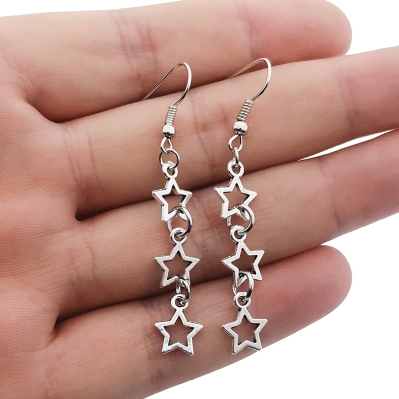Bộ Vòng cổ + Bông Tai Ngôi Sao Năm Cánh Rỗng Dễ Thương