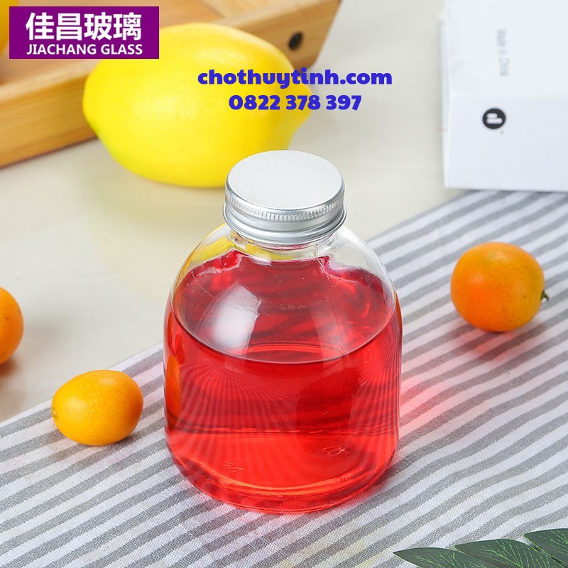 Chai thủy tinh tròn lùn 500ml nắp nhôm | BigBuy360 - bigbuy360.vn