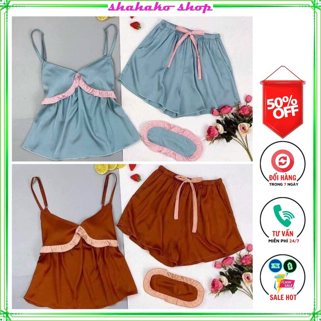 Đồ ngủ nữ, đồ bộ mặc nhà áo 2 dây chất lụa satin - FREESIZE - SIÊU QUYẾN RŨ – 2 màu đẹp y hình