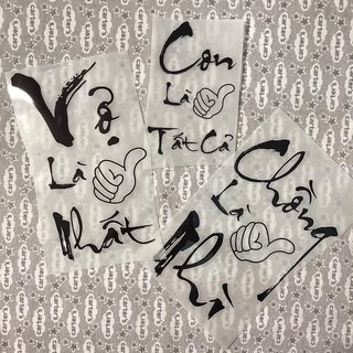 Hình ủi, hình ép nhiệt - Vợ là nhất, chồng là nhì, con là tất cả