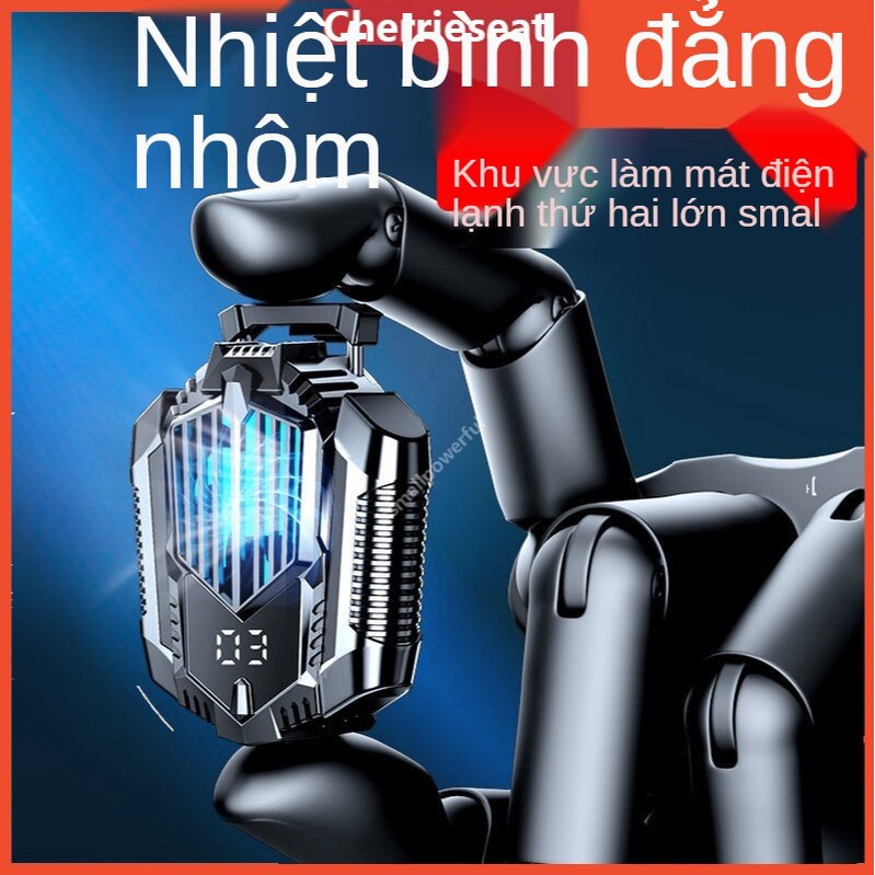 CHE [Bộ tản nhiệt không dây] Nguồn điện từ, bộ tản nhiệt điện thoại di động, quạt làm mát, điều khiển nhiệt độ thông minh, bộ làm mát không dây bán dẫn, kiểu sạc màn hình kỹ thuật số, bộ tản nhiệt im lặng làm mát kiểu bạc