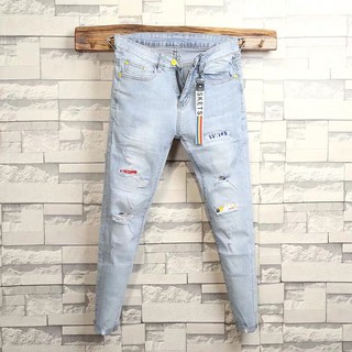 [shopee trợ giá] Quần Jean Nam Xanh Sáng Rách Ngố, Quần Bò Nam Cao Cấp Lưng Cao TCS-Z05