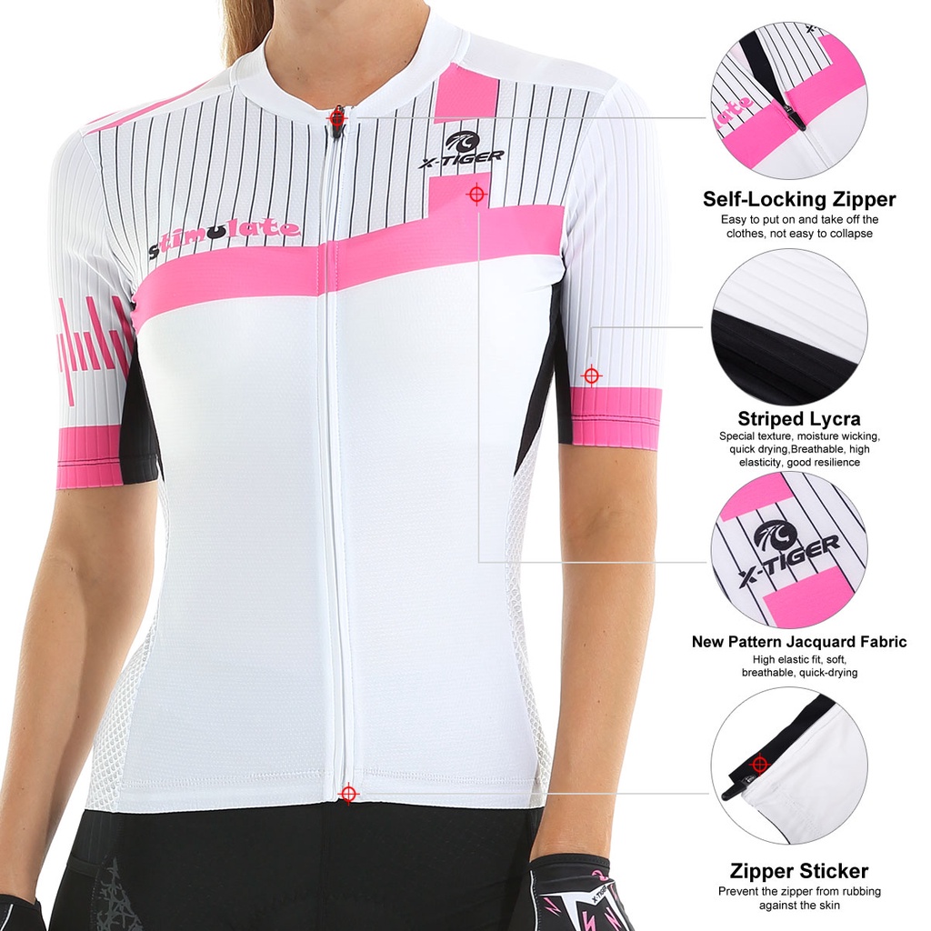 Áo đạp xe X-TIGER ngắn tay thoáng khí thời trang mùa hè dành cho nữ