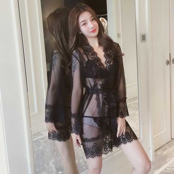 Áo Choàng Xuyên Thấu + Bộ Đồ Lót Quyến Rũ  Ngọt Ngào 1061 Sexy 💫💫💫 | BigBuy360 - bigbuy360.vn