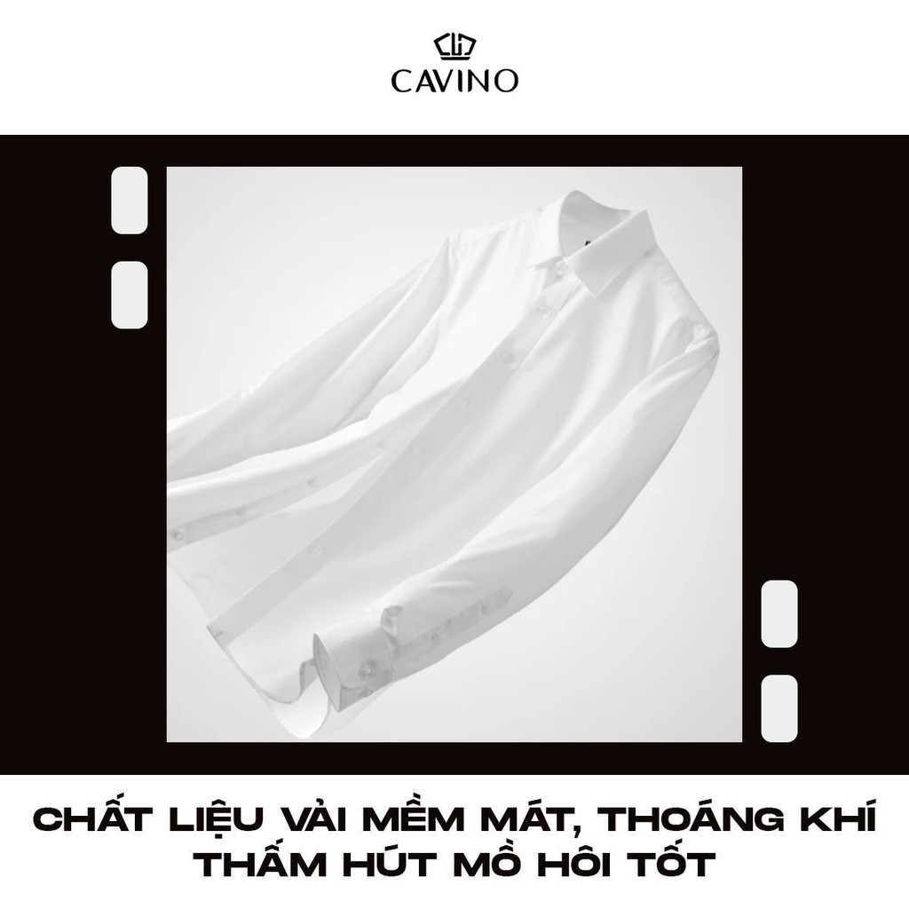 Áo sơ mi nam trắng, sơ mi Nano cao cấp CAVINO SMT0365 chống nhăn chống nhàu, thấm hút mồ hôi thoáng khí | BigBuy360 - bigbuy360.vn
