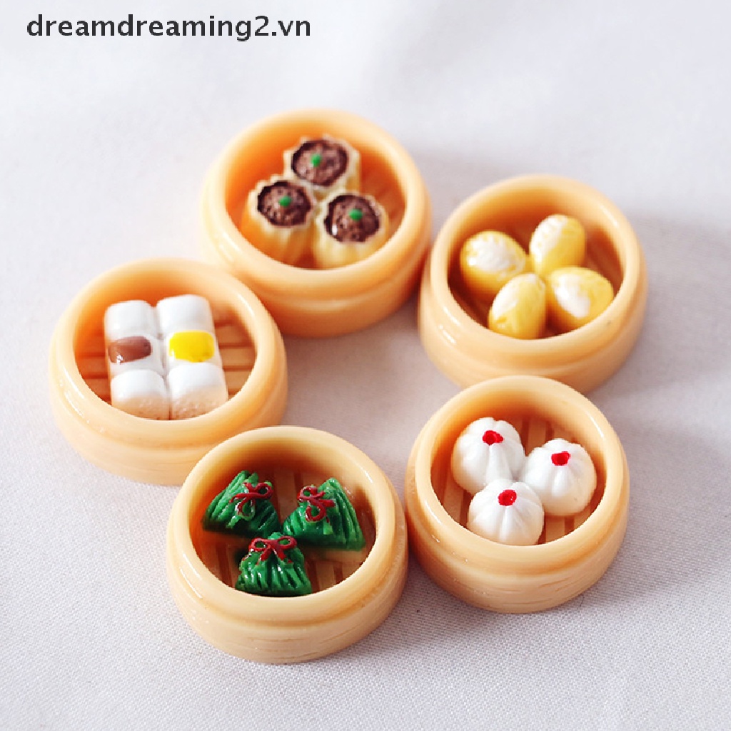 Bộ 5 Mô Hình Thức Ăn Trung Hoa Tỉ Lệ 1: 12 Trang Trí Nhà Búp Bê