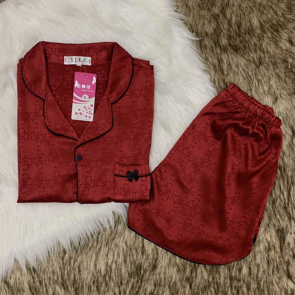Bộ Pijama lụa satin quần đùi MSĐ
