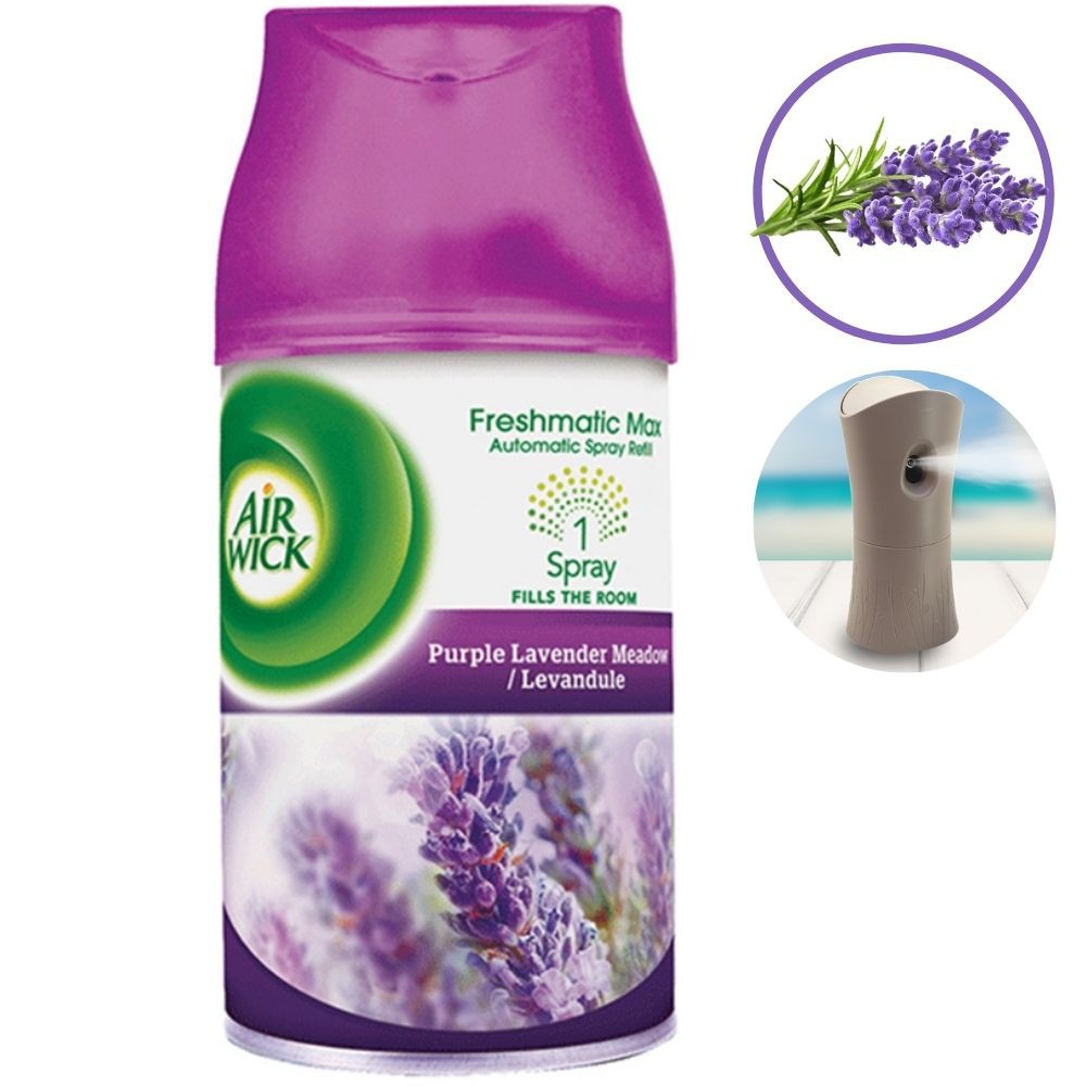 HOA OẢI HƯƠNG Bình xịt tinh dầu thiên nhiên Air Wick Purple Lavender Meadow 250ml Xông thơm phòng,giúp thư giãn hiệu quả