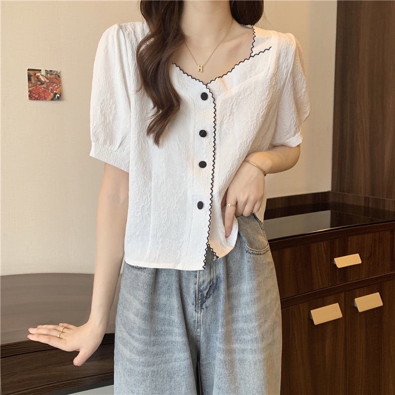 Áo Sơ Mi Voan In Họa Tiết Thời Trang Mùa Hè Pháp Dành Cho Nữ