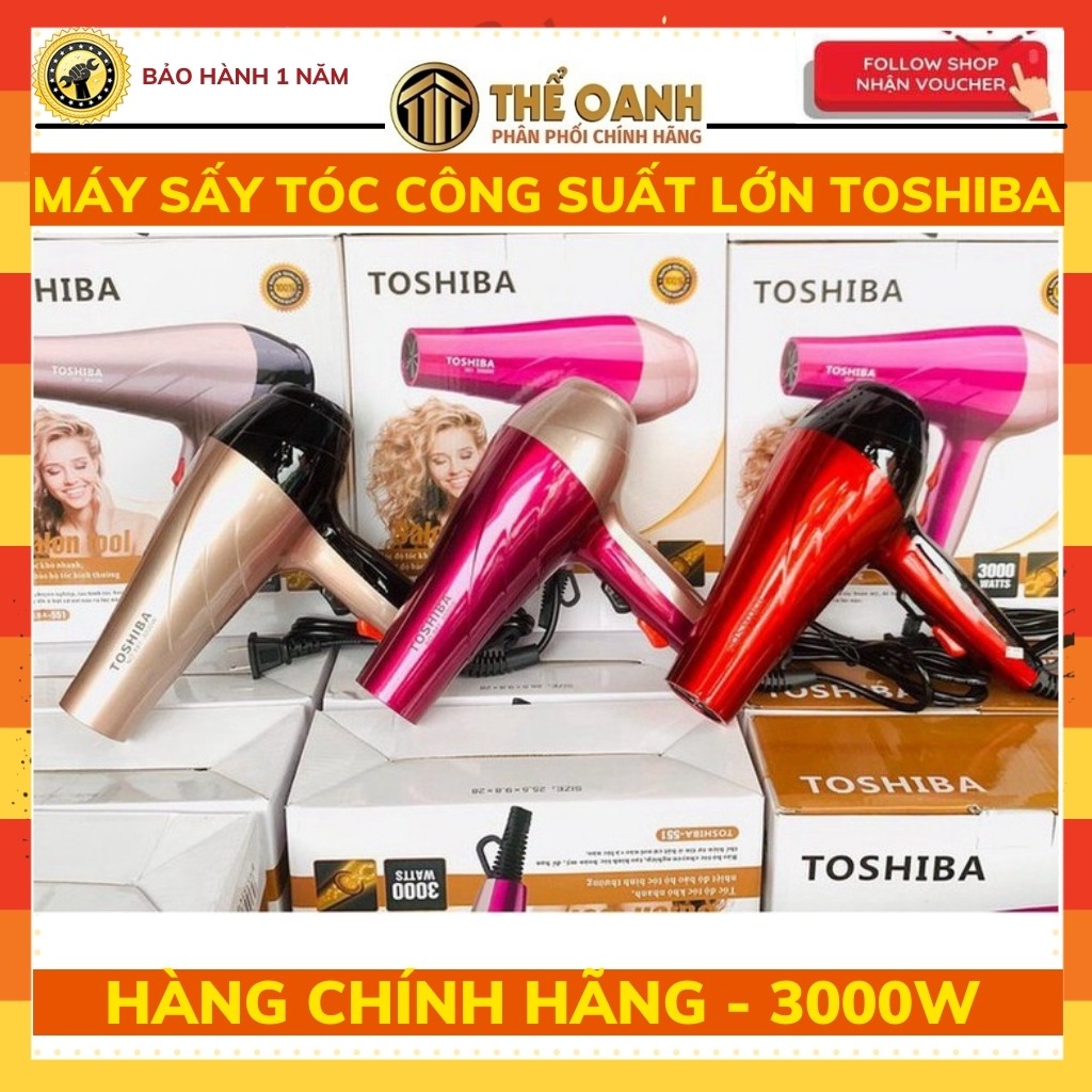 Máy sấy tóc CÔNG SUẤT LỚN- Máy sấy tóc nóng lạnh 2 chiều Toshiba 3000W chính hãng tạo kiểu tóc