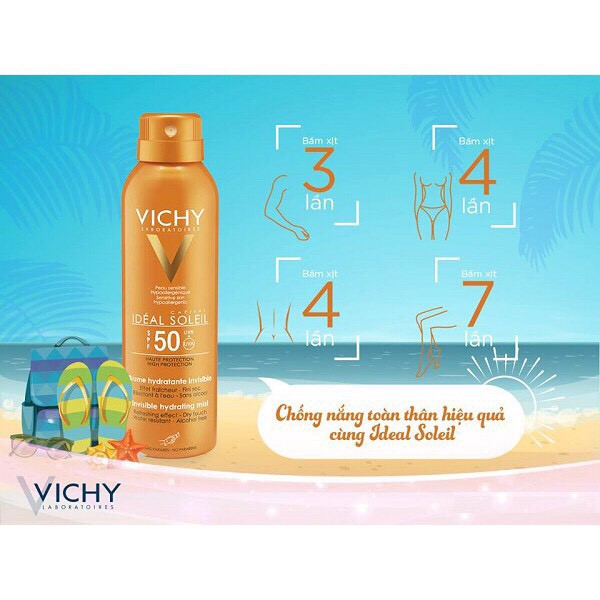 ✅ (CHÍNH HÃNG) Vichy Kem Chống Nắng Toàn Thân Dạng Xịt Phun Sương