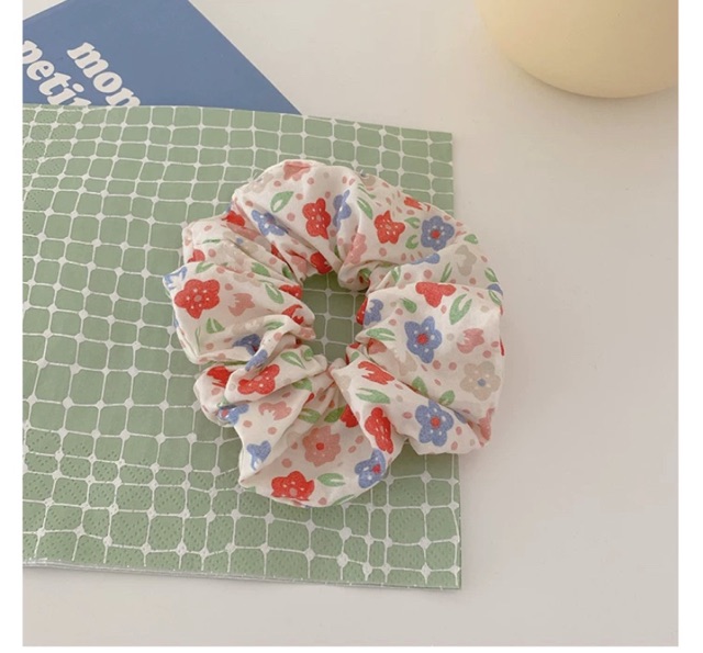 CỘT TÓC SCRUNCHIES - Hoa vintage nhiều hình