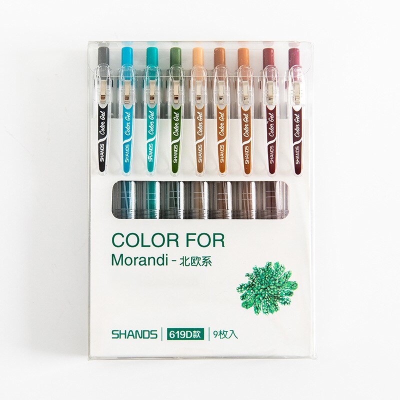 9 bút gel 0.5mm nhiều màu sắc tùy chọn