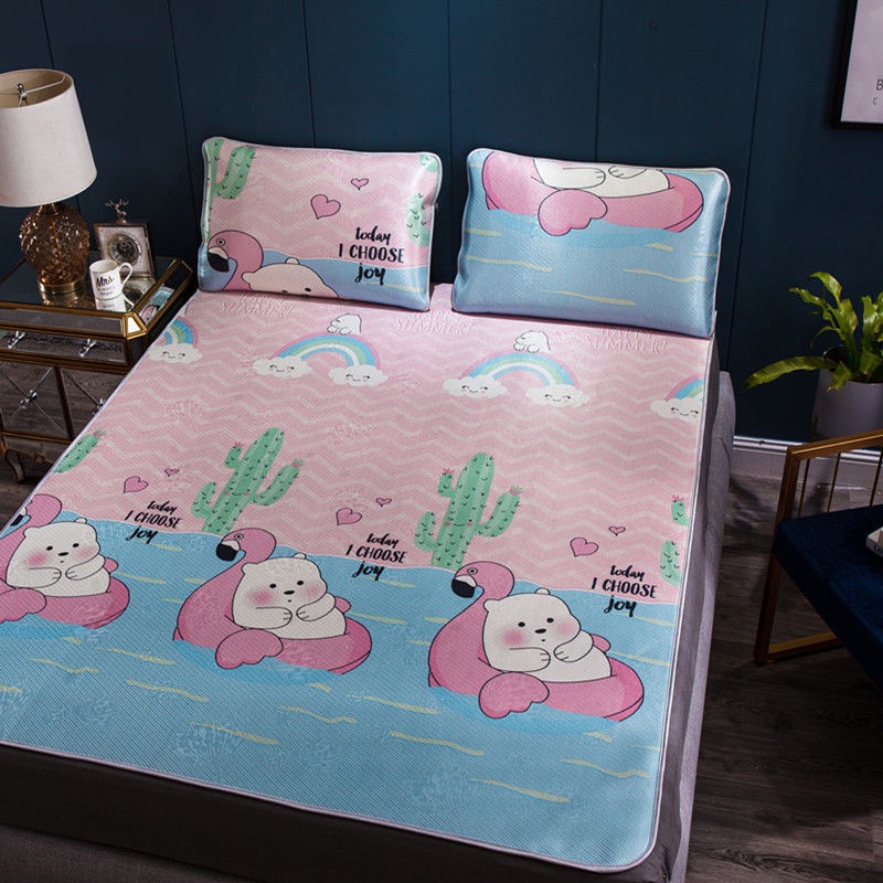 Bộ Ga Trải Giường Mùa Hè Bằng Lụa Lạnh Mềm Mại 0.6m / 0.9m / 1.2m / 1.5m / 1.8m Có Thể Gấp Gọn