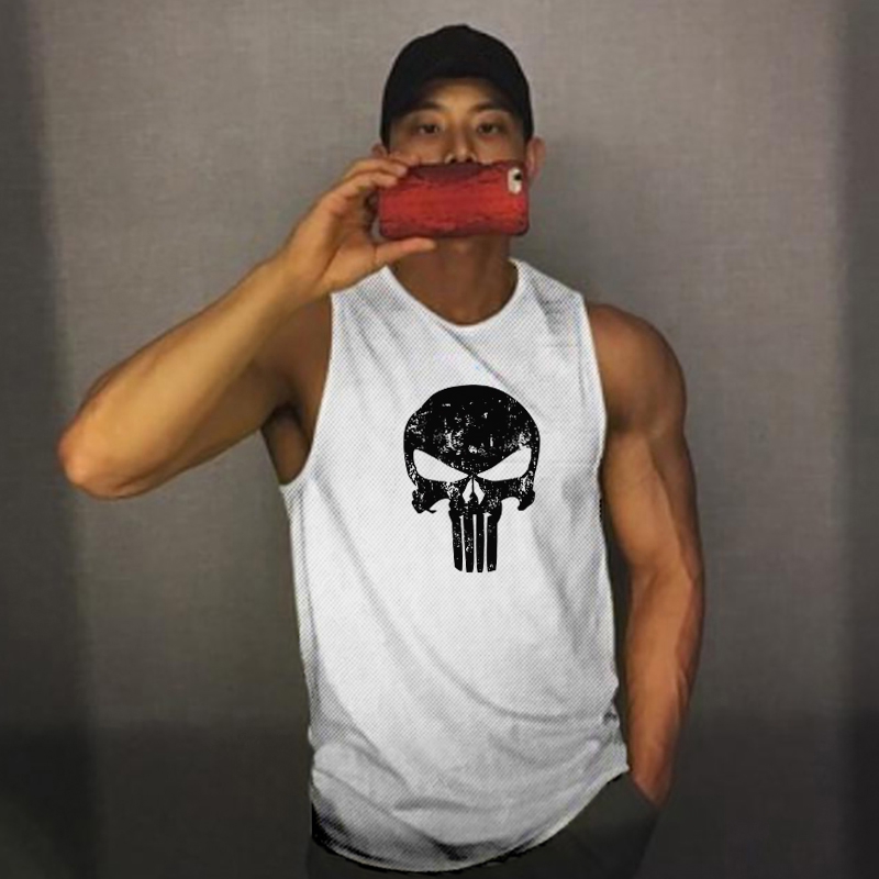 Áo thun lưới tank top nhanh khô khoe cơ bắp thể hình tập workout fitness cho nam