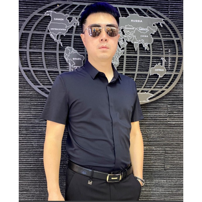 [Hình thật]Áo sơ mi nam ẩn khuy độc đáo vải lụa cao cấp, thiết kế trẻ trung nổi bật | BigBuy360 - bigbuy360.vn