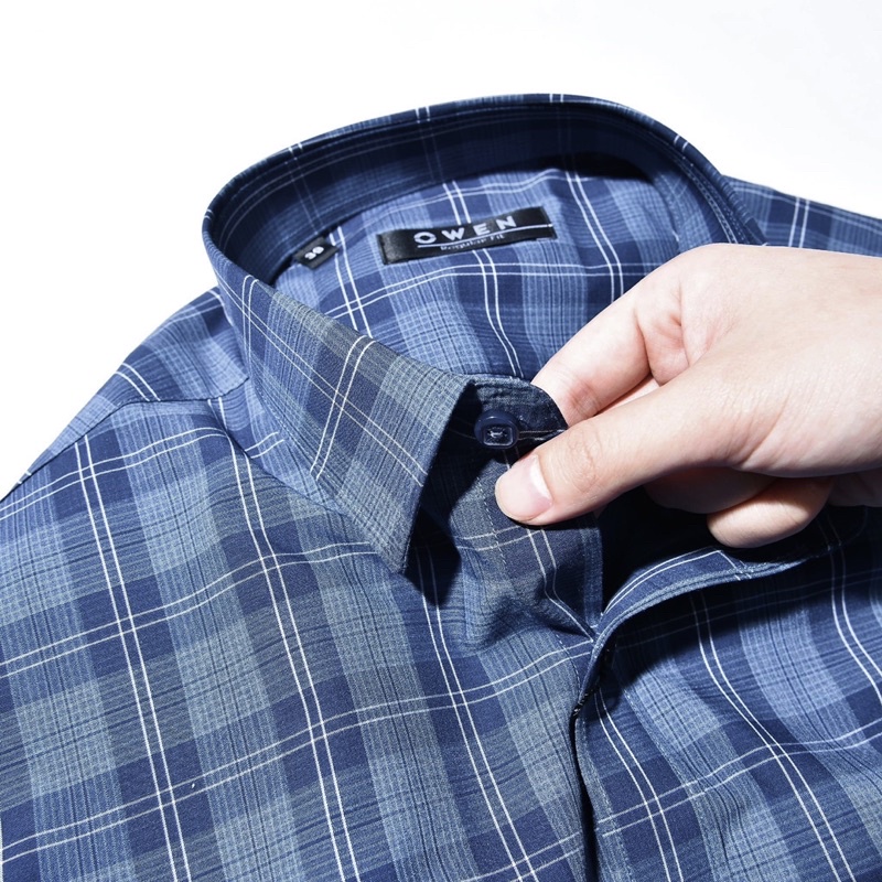 OWEN - Áo Sơ mi dài tay Owen Regularfit chất sợi tre kẻ ca rô xanh navy 22679 | BigBuy360 - bigbuy360.vn