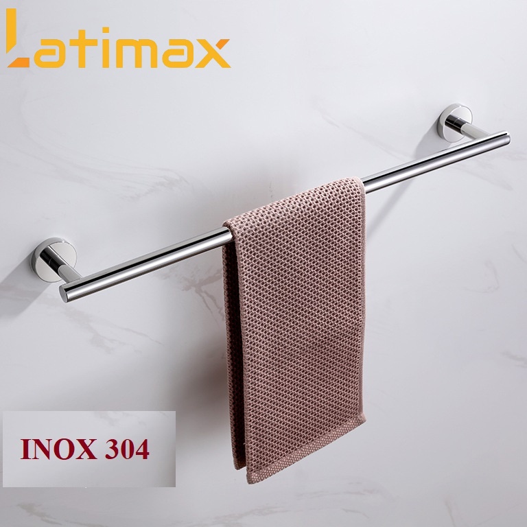 Giá treo khăn nhà tắm đơn Inox 304 Latimax VKT1 cao cấp chống han gỉ