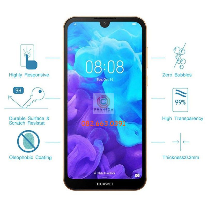 Kính cường lực Huawei Y5 2019/y6 pro 2019 /y7 pro 2019  full màn hình, full keo, siêu chuẩn