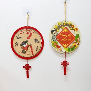 Combo 2 bảng gỗ decor trang trí tết, trang trí gia đình VẠN SỰ NHƯ Ý - CUNG HỶ PHÁT TÀI( tặng kèm móc treo)