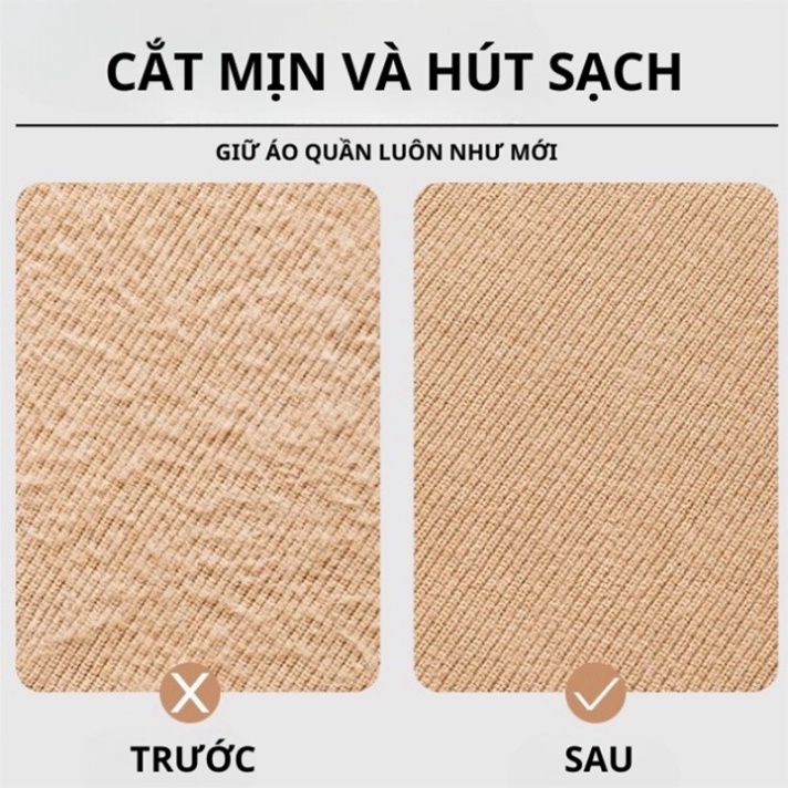 Máy Cắt Lông Xù Quần Áo - Máy Cắt Xơ Vải Thiết Kế 3 Lưỡi Dao Cắt Sắc Bén Không Dây