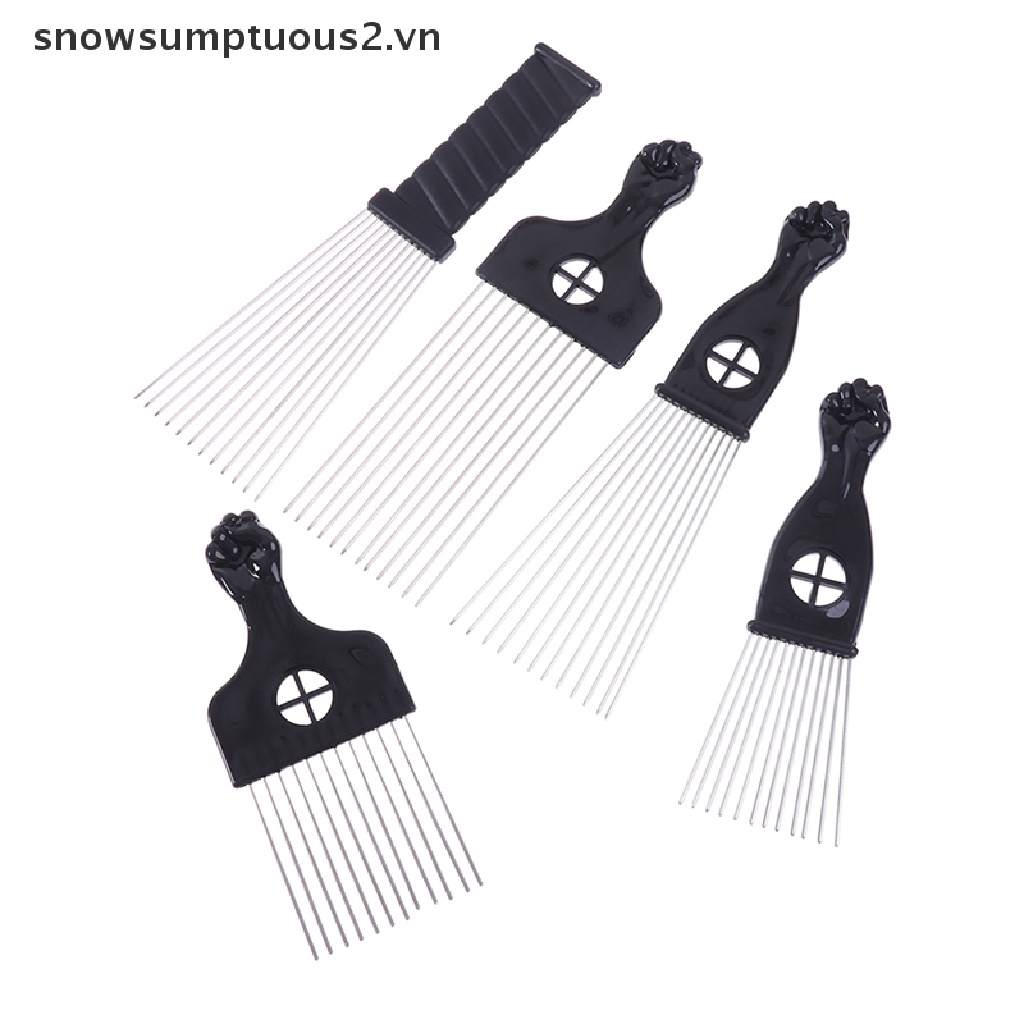 [Hàng mới về] Lược chải tóc kiểu Châu Phi da đen kim loại tạo kiểu dành cho salon