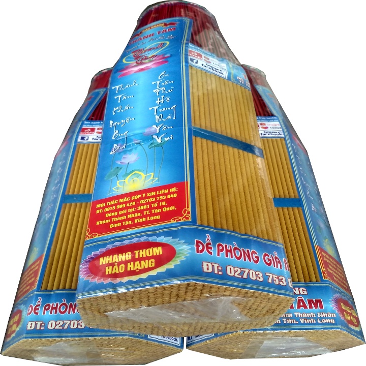 Nhang thơm Nhãn xanh đại THÀNH TÂM bó lục giác 721 cây 38cm