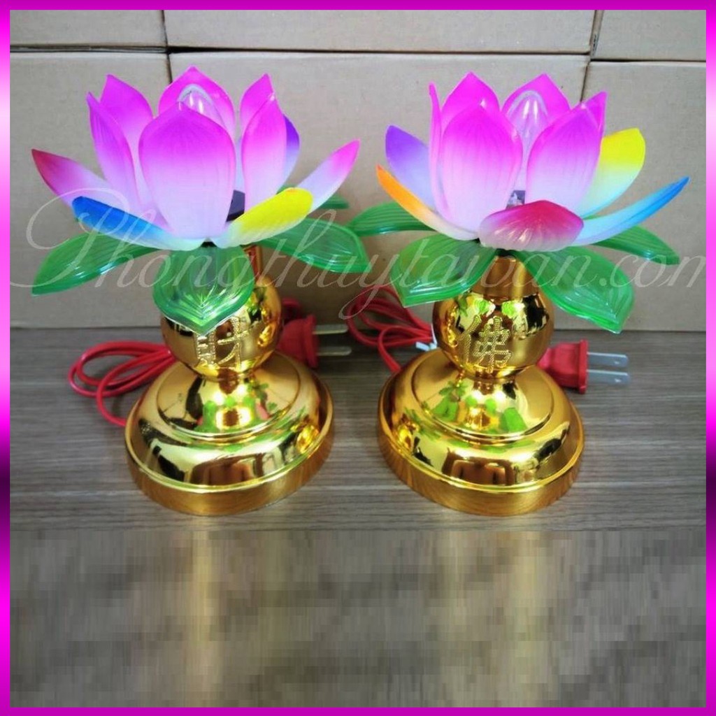 Đèn bàn thờ Phật hoa sen 15cm