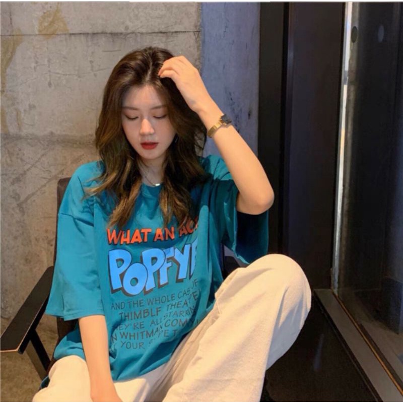 Áo phông tay lỡ nam nữ unisex form rộng Popy ulzang vải cotton dày mịn giá rẻ mặc đơn đôi nhóm