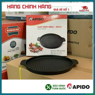 Chảo gang nướng rapido chính hãng size 24,26