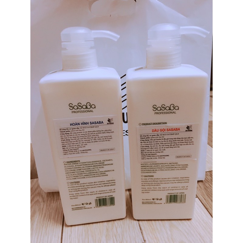 Bộ gội xả Sasaba 800mlx2 vuông chính hãng 100%