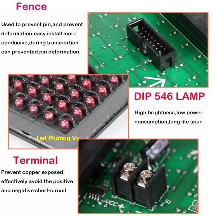 Module Led P10 màu đỏ ngoài trời  mắt DIP siêu sáng - Hàng chất lượng cao
