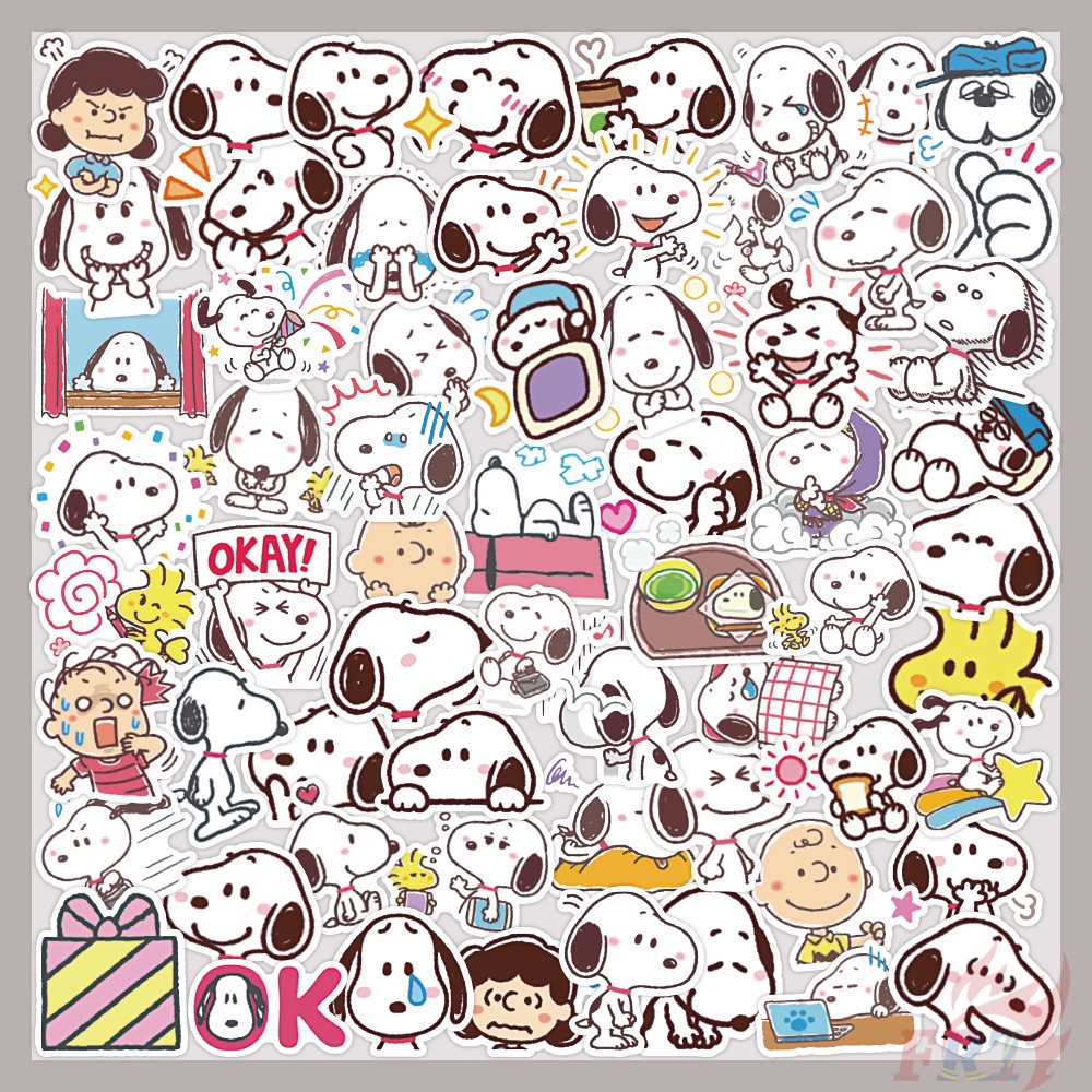 56 Cái / Bộ ☆ Nhãn Dán Snoopy ☆ Sticker Dán Tường Chống Thấm Nước Thời Trang