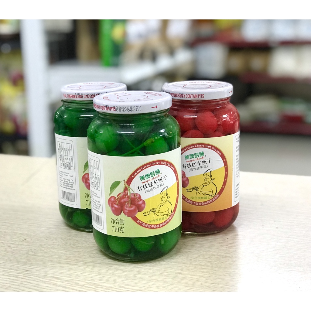 Quả Cherry Ngâm có cọng Đóng Lon NAMJAI