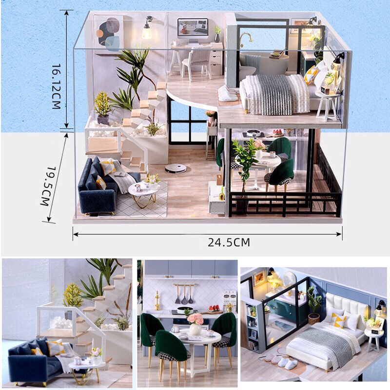 Mô hình nhà gỗ búp bê Dollhouse DIY - L032 The Satisfied Time