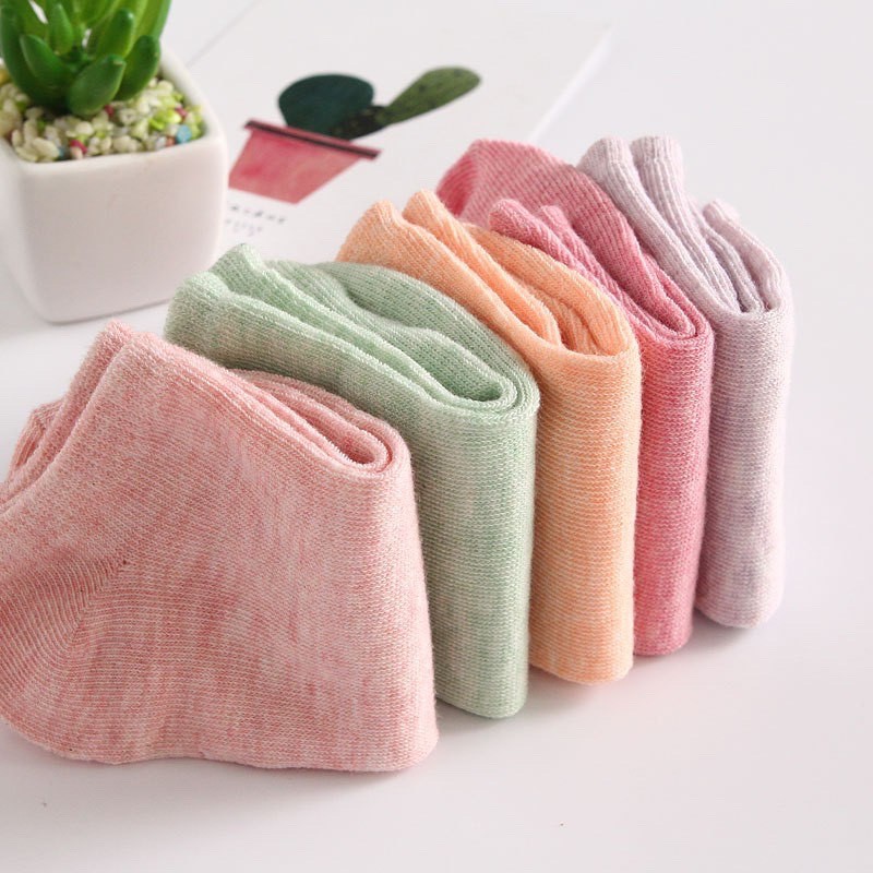 [⛔HÀNG XUẤT❌]Tất Vớ Nữ Ulzzang Cotton Trơn Cổ Ngắn mềm mại 88157