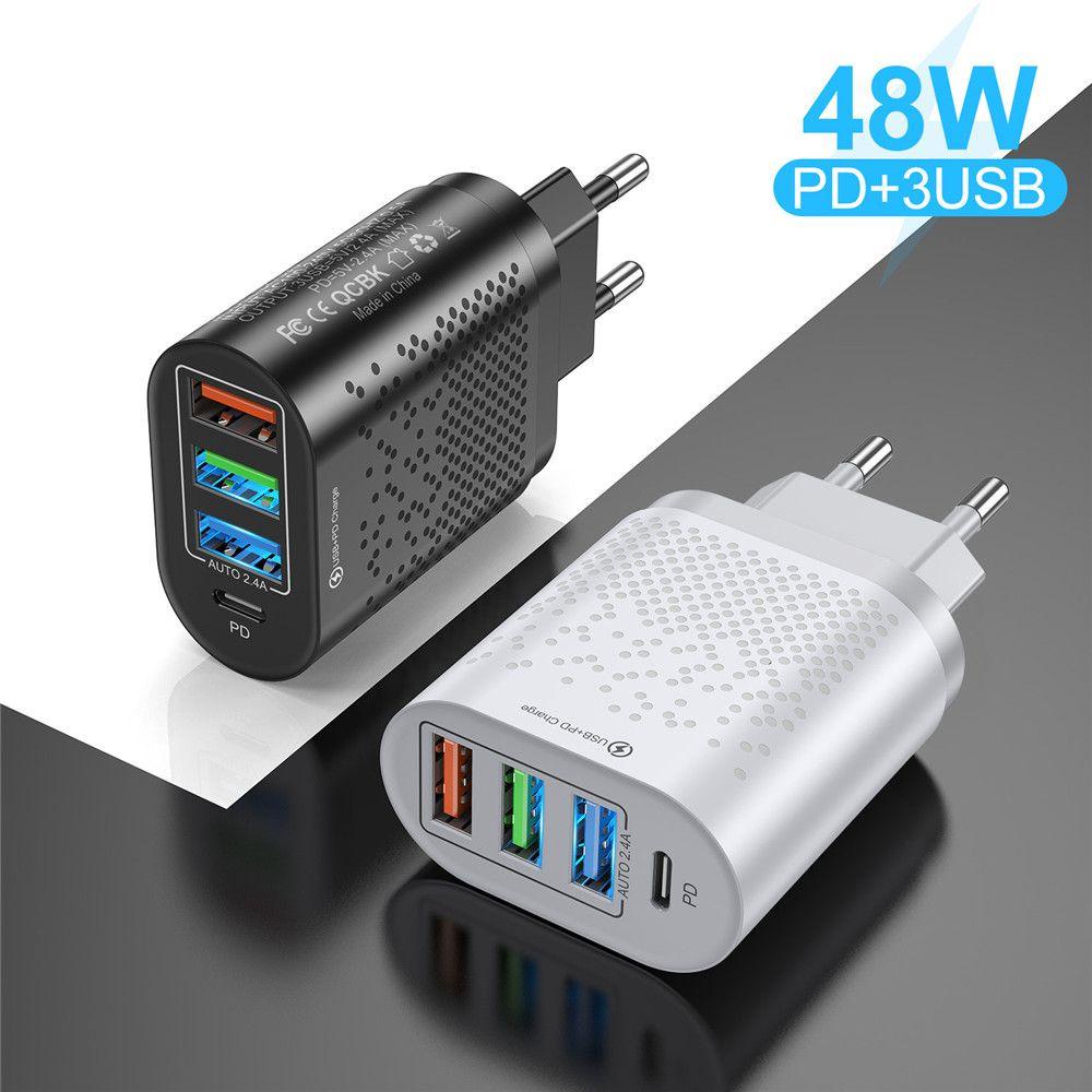 Củ Sạc 3 Cổng USB Type C 48W Cho Xiaomi Samsung Huawei