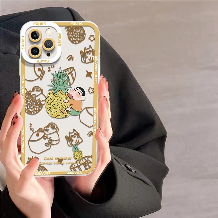 Ốp Điện Thoại TPU Dẻo Trong Suốt Họa Tiết Trái Dứa Dễ Thương Cho IPhone 14 13 12 Pro Max 11 8 7 6S Plus XS XR X