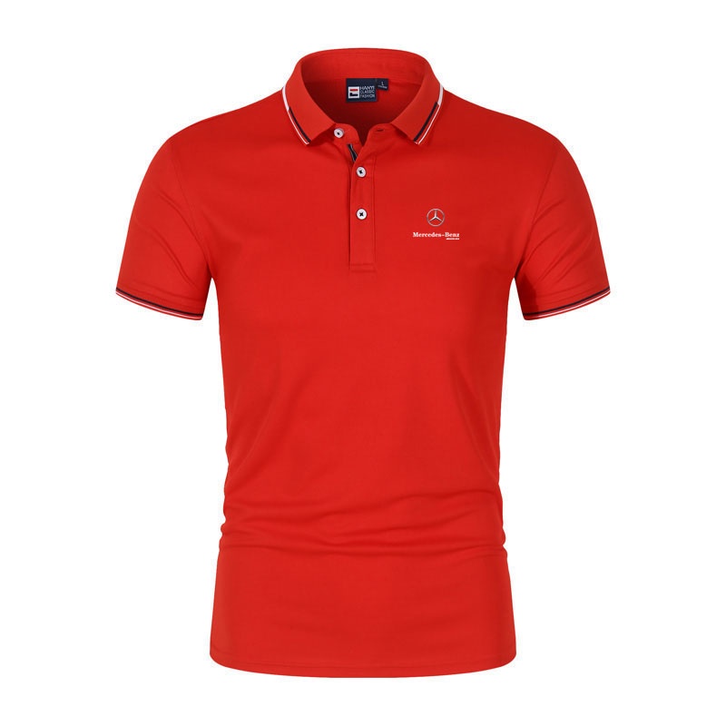 Áo thun polo tay ngắn in logo Mercedes-Benz thời trang tùy chọn màu sắc cho nam