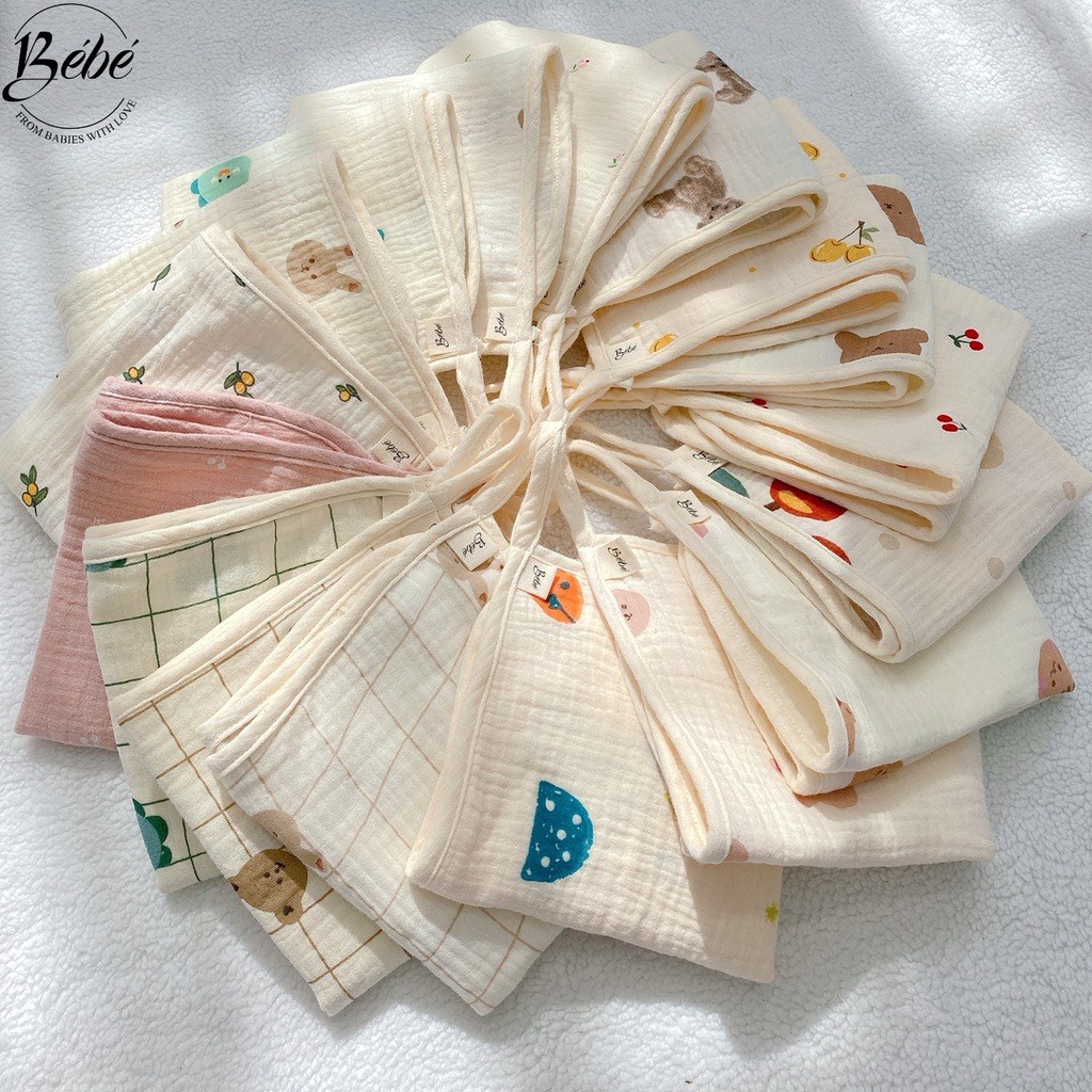 Khăn Mặt BéBé/Khăn Sữa Chất Xô Muslin Mềm Mại Thấm Hút Tốt Cho Bé